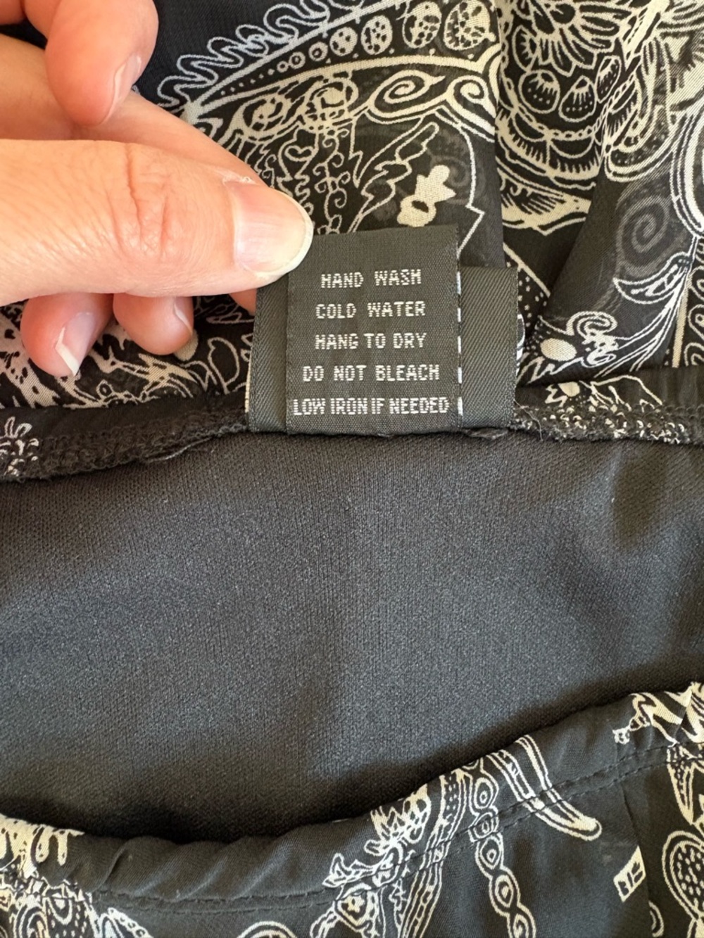 Vintage 90s Black & White Paisley Skirt XL EUC Whimsigoth Fairycore Sheer Flowy - Picture 5 of 8